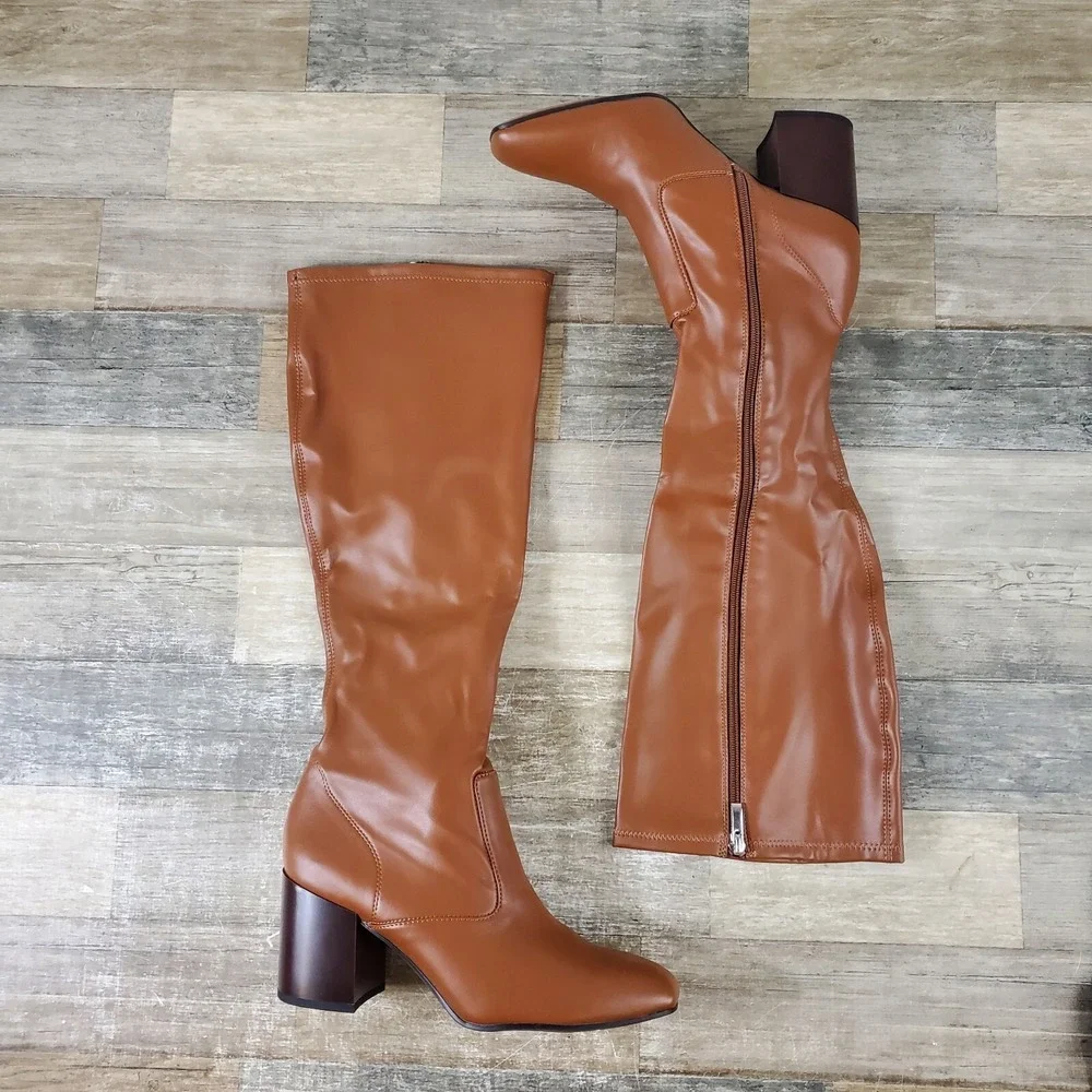 Franco Sarto Womens Talfer Knee High Boots Size 9.5 Side Zip Tall NEW‎ NWOB